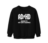 Printera ADHD Highway to Hey Look a Squirrel Rock - Cadeau amusant - Unisexe - Pour enfant, Noir , 116