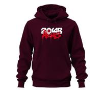 Printera Alles 2024 Graffiti Tropfen Japan Y2K Sweat à capuche, bordeaux, 3XL