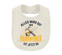 Printera Alles wird gut der Handwerker ist Baby Bavoir | Sarcasmus Outil de bricolage menuisier menuisier menuisier ouvrier du bâtiment Atelier Anniversaire Rénovation Hommes