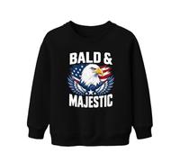 Printera Bald and Majestic Aigle Drapeau USA Sweat-shirt pour enfant | Aigle à tête blanche Amérique Independence Day Stars and Stripes - Oiseau de préhension chauve 4th of July United States