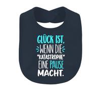 Printera Bavoir pour bébé « Glück ist wenn die catastrophe eine Pause macht | drôle, sarcasme, ironie, humour, drôle, citation, chaos, humour de bureau, oiseau, quotidien, amusant, collègue, anniversaire