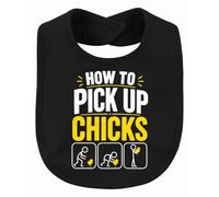 Printera Bavoir pour bébé How To Pick Up Chicks, Noir , Taille unique