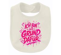 Printera Bavoir pour bébé « Ich bin der Grund dafür », naturel, Taille