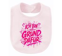 Printera Bavoir pour bébé « Ich bin der Grund dafür », Rose, Taille unique