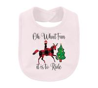Printera Bavoir pour bébé Motif cheval Oh What Fun It Is To Ride | Noël, renne, buffalo plaid, équitation, cavalière, arbre de Noël, sports d'équitation, sapin de Noël, bonnet de Père Noël