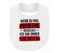 Printera Bavoir pour bébé « Wenn du mal Probleme », Blanc., Taille unique