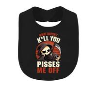 Printera Bavoir pour bébé What Doesn't Kill You Pisses Me Off Grim Reaper | Sensenmann, Humour, Sarcasme, Squelette, Tête de Mort, Sense, Humour Noir, Drôle, Ironie, Gothique, Rétro, Mort