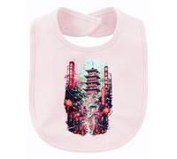 Printera Bavoir pour bébé Y2K Pagode du temple japonais, Rose, Taille
