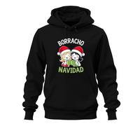 Printera Borracho Navidad Drôle Noël Fête de Noël Cadeau Part Unisexe Sweat à capuche Pull à capuche, Noir , L