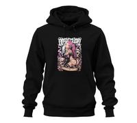 Printera Craze Devil Anime Girl Japan Y2K Sweat à capuche, Noir , S