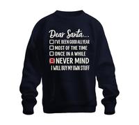 Printera Dear Santa Never Mind I'll Buy My Stuff Pull de Noël humoristique unisexe, bleu marine, XXL