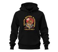 Printera Death Before Dishonor Wild Japan Y2K Sweat à capuche, Noir , L