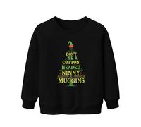 Printera « Don't BE A Cotton Headed Ninny Muggins Christmas Film Drôle » Unisexe Enfant Sweat-shirt Pull, Noir , 152