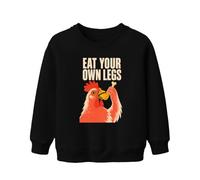 Printera Eat Your Own Legs Poulet Statement Sweat-shirt pour enfant, Noir