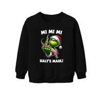 Printera Grinch Christmas Grinch Mi Mi Halt's Maul Hiphop Sweat-shirt unisexe pour enfant avec chaîne dorée, Noir , 116