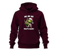 Printera Grinch Pull à capuche unisexe avec inscription « Grinch Christmas Grinch MI MI MI HALT'S Maul » Chaîne dorée Hiphop, bordeaux, L