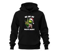 Printera Grinch Pull à capuche unisexe avec inscription « Grinch Christmas Grinch MI MI MI HALT'S Maul » Chaîne dorée Hiphop, Noir , M
