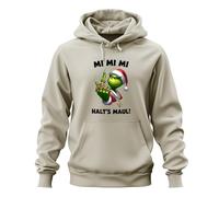 Printera Grinch Pull à capuche unisexe avec inscription « Grinch Christmas Grinch MI MI MI HALT'S Maul » Chaîne dorée Hiphop, naturel, M