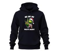 Printera Grinch Pull à capuche unisexe avec inscription « Grinch Christmas Grinch MI MI MI HALT'S Maul » Chaîne dorée Hiphop, bleu marine, M
