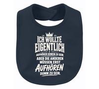 Printera « Ich wollte eigentlich Statement Baby Bavoir », bleu marine