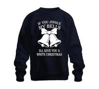 Printera IF You Jingle My Bells ILL GIVE You Pull de Noël Unisexe Cloches de Noël, bleu marine, 3XL