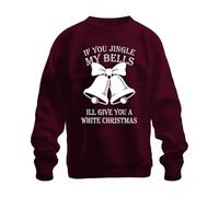 Printera IF You Jingle My Bells ILL GIVE You Pull de Noël Unisexe Cloches de Noël, bordeaux, S