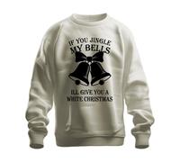 Printera IF You Jingle My Bells ILL GIVE You Pull de Noël Unisexe Cloches de Noël, naturel, L
