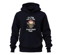 Printera I'm fine This is fine Everything's fine Guirlande lumineuse cadeau unisexe Sweat à capuche, bleu marine, XL