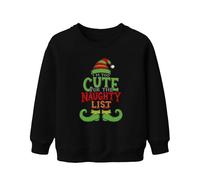 Printera I'm Too Cute for The Naughty List Drôle Elfe Sweat-shirt unisexe pour enfant, Noir , 104