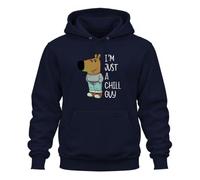 Printera Just A Chill Guy Meme Trend Sweat à capuche | Nouveau caractère, décontracté, TikTok, détendu, cool, chien de dessin animé, personnage de bande dessinée, drôle, ironie