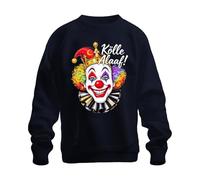 Printera Kölle Alaaf Carnaval Cologne Jeck Clown Perruque arc-en-ciel Unisexe Sweat-shirt Pull, bleu marine, L