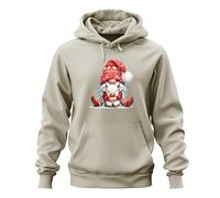 Printera Lutin de Noël avec vache câlin rouge hiver mignon animaux unisexe sweat à capuche sweat à capuche, naturel, S