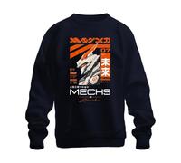 Printera Mecha Model 07 Robot Future Japan Y2K Sweat-shirt, bleu marine, S
