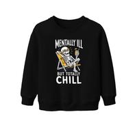 Printera Mentally Ill But Totally Statement Sweat-shirt pour enfant, Noir