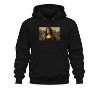 Printera Mona Lisa Sweat à capuche avec inscription « Raucht Zigarette Müde | drôle, parodie, art, Da Vinci, Leonardo, fumeurs, lundi matin, dégoût, Renaissance, peintures, humour, satire