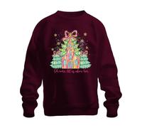 Printera Oh Come Let Us Adore Him Église Sapin Noeud Pull unisexe, bordeaux, 3XL