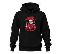 Printera On The Naughty List and Loving It Sweat à capuche unisexe Motif tête de mort et vin, Noir , M