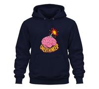 Printera Overthinker Sweat à capuche avec inscription « Brain Bombe » | Explosion, casse-tête, carousel de pensée, picot, réflexion, psychologie, santé mentale, sarcasme, stress, humour
