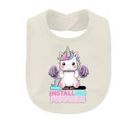 Printera Please Wait Installing Muscles Bavoir pour bébé | Bodybuilding Kawaii haltérophilie partenaire d'entraînement athlète musculation créatures fétiques humour mignon entraînement