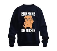 Printera Pull avec inscription « Reconnaître les signes du chien », bleu