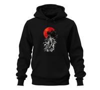 Printera Samurai Corbeau Katana Japan Y2K Sweat à capuche, Noir , XXL