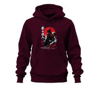 Printera Shadow Ronin Samurai Katana Japan Y2K Sweat à capuche | Nippon Épée Kampf Pagode Streetwear Anime Manga Honneur Combatteur Temple Encre Ninja Asie