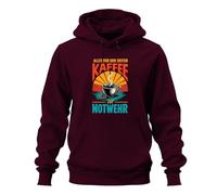 Printera Sweat à capuche « Alles vor dem ersten Kaffee », bordeaux, S