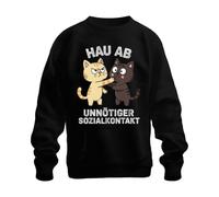 Printera Sweat à capuche avec inscription « Hau Ab Unnötiger Social Contact », Noir , L