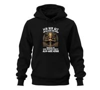 Printera Sweat à capuche avec inscription « Ich Bin alt und das Nicht ohne Grund », Noir , XL