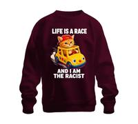 Printera Sweat à capuche Life is A Race and I Am The Statement, bordeaux, S