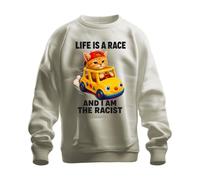 Printera Sweat à capuche Life is A Race and I Am The Statement, naturel, XL