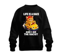 Printera Sweat à capuche Life is A Race and I Am The Statement, Noir , XL