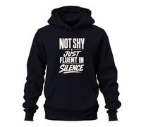 Printera Sweat à capuche Not Shy Just Fluent In Statement, bleu marine, 3XL