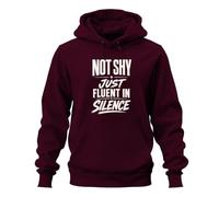 Printera Sweat à capuche Not Shy Just Fluent In Statement, bordeaux, 3XL